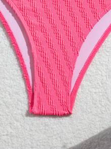 SHEIN Swim Set Bikini Da Donna Tinta Unita Semplice Elegante Da Indossare Ogni Giorno, Spiaggia Estiva