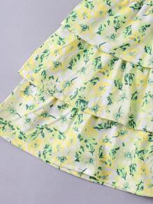 Baby Girl Floral Tie-Front Vacation Dress For Spring/Summer - Multicolor - View 4
