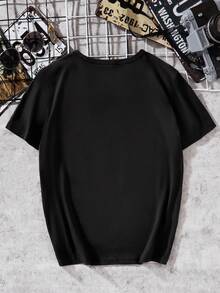 少年動漫籃球休閒運動短袖T恤（適用於夏季） - 黑色 - 查看 2