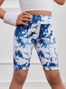 SHEIN Bộ 3 quần short dệt kim và trang phục thể thao nhuộm màu cô gái trẻ - Nhiều màu - Xem 3