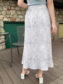 Dazy Designer Floral Printed Pleated Skirt For Women Fall Skirts Vacation Outfits Women - Multicolor - View 5