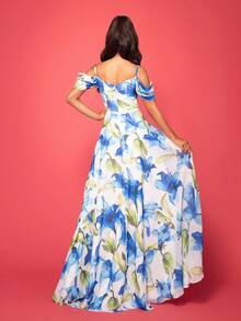 New Arrivals Chiffon Luxury Unique Elegant Cocktail Party Evening Dress - Baby Blue - View 2