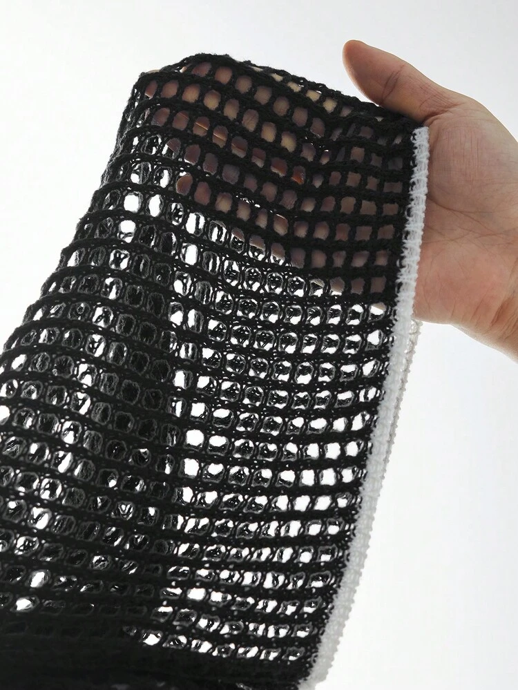Women Hollow Out See-Through Batwing Sleeve Cropped Knitted Top
