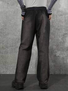 Manfinity Denimwave Retro-geïnspireerde heren kleurblok met ritssluiting, losse jeans met wijde pijpen, perfect voor modebewuste mannen die op zoek zijn naar vintage charme en comfort.