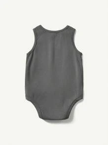 Cozy Pixies Bộ đồ liền thân 3 món cổ tròn không tay dệt kim mềm mại, thoải mái, thân thiện với da cho bé trai - trắng - Xem 2