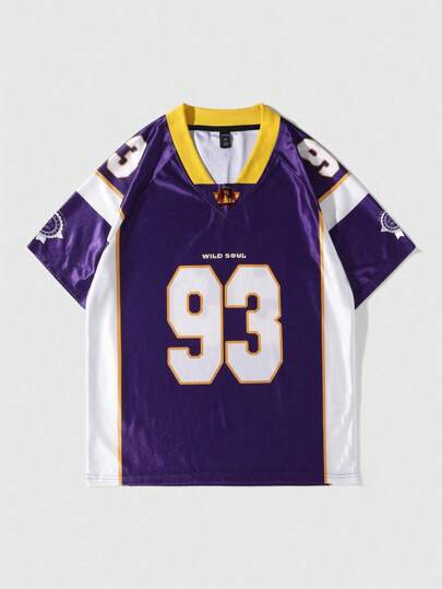 Street Life Hockey Trikot Kurzarm T-Shirt, Sportlicher Sommer Tee für Herren