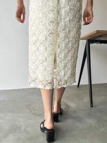 FRIFUL 女士夏季短袖圆领泡泡袖直筒优雅长裙太阳裙