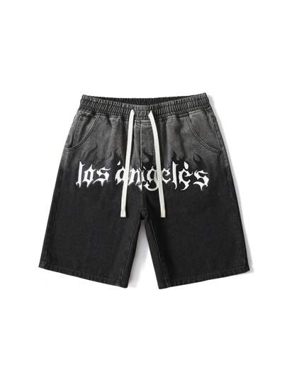 Street Life شورتات جينز فضفاضة مصبوغة بغسلة تدريجية، صيفية