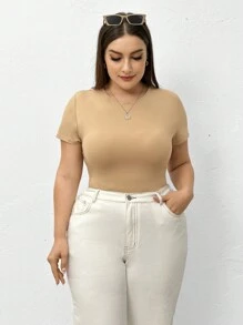 SHEIN Essnce 大尺碼4入組女式時尚休閒春夏新款多功能多色配短袖連身衣 - 彩色 - 查看 3