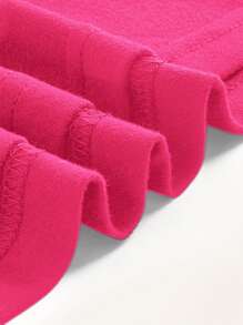 SHEIN MOD 性感休闲简约百搭露肩短袖露背镂空 T 恤，修身款，适合夏季女士 - 玫紅色 - 查看 4