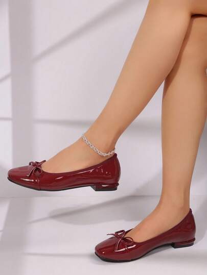 2025 Latest Women Flat Round Toe Bow Tie Shoes, Fashion & Comfortable, Easy To Wear. Suitable For University, School, Casual, Party And Dance Occasions. This Shoe Features Multi-Color Design With Flat Sole.,Ballet Flats