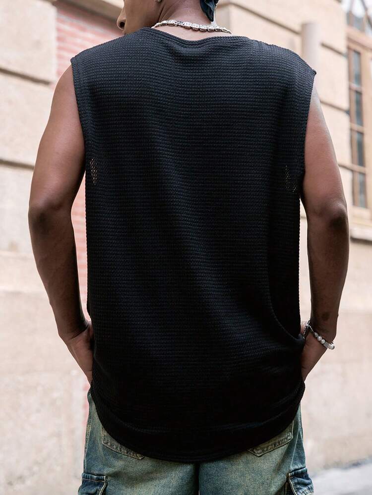 Manfinity Streetrush Men's Street Style Wide Strap Racer Printed Tank Top