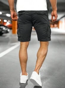 Manfinity Homme Men Flap Pocket Cargo Shorts - Black - View 2