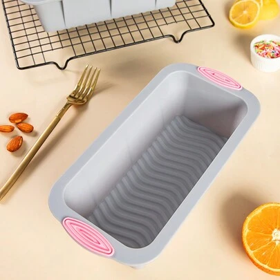 SHEIN Basic living Molde rectangular para hornear 1PC de silicona antiadherente, molde resistente al calor para pasteles, herramienta para hornear DIY