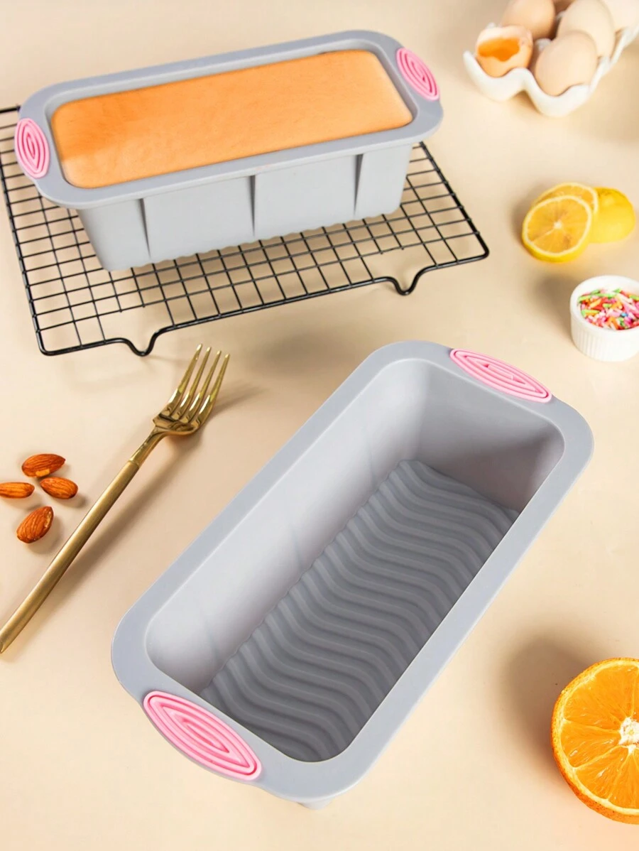 SHEIN Basic living 1PC  Silicone Nonstick Rectangular Baking Pan, Heat Resistant Cake Mold, DIY Baking Tool