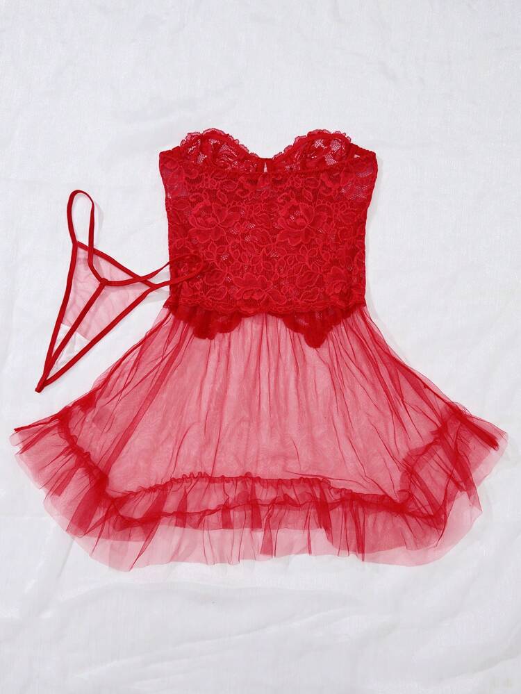 Women Fashionable And Strapless Sexy Lingerie Dress