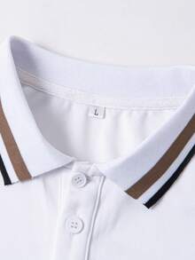 Áo sơ mi nam ngắn tay sọc ngang mùa hè, đi làm văn phòng - trắng - Xem 6