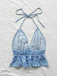 Soleia 雙色花卉印花V領無袖休閒上衣