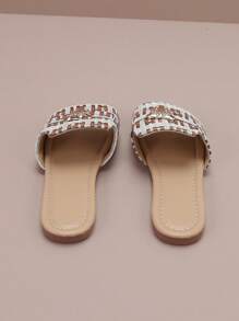 Sandales plates pour enfants avec boucle décorée d'une tête de léopard