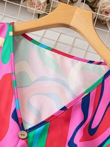 SHEIN Holidaya Váy không tay viền ren cổ chữ V cỡ lớn, lý tưởng cho kỳ nghỉ hè - màu xanh lá - Xem 3