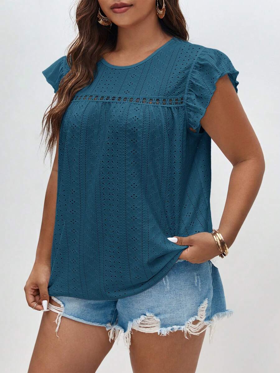SHEIN Frenchy Plus Size ShortSleeved TShirt With Round Neckline