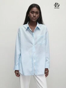 BizChic Damen Lässig Business 2 Stücke/Set Baumwollhemd