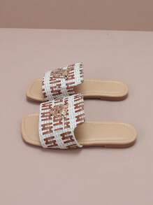 Sandales plates pour enfants avec boucle décorée d'une tête de léopard