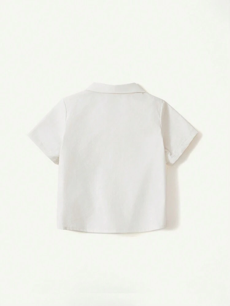 Baby Boy Casual And Versatile Short-Sleeved Cardigan With Traditional Pattern And Handsome Small Stand Collar