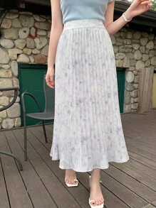 Dazy Designer Floral Printed Pleated Skirt For Women Fall Skirts Vacation Outfits Women - Multicolor - View 9