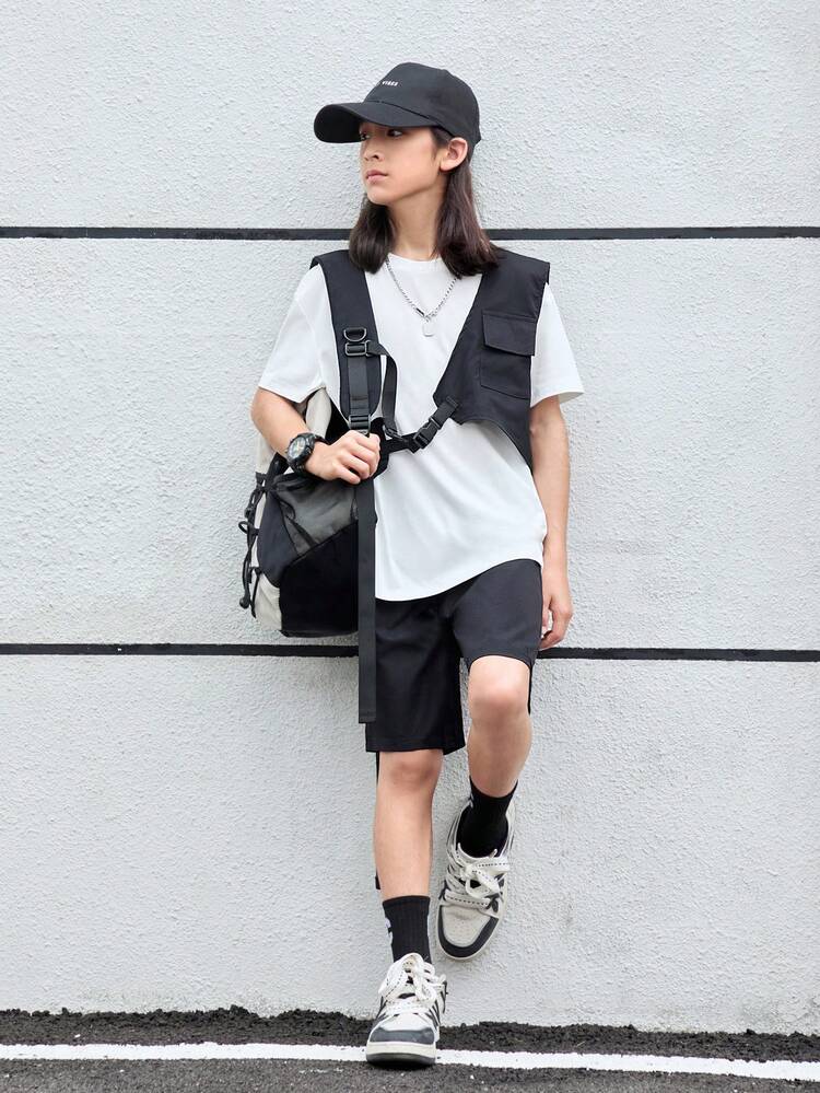 Tween Boy Two Tone Flap Pocket Tee & Shorts