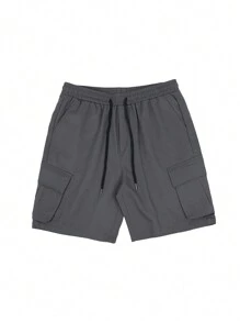 Manfinity Homme Hombres Shorts con bolsillo lateral con solapa cargo