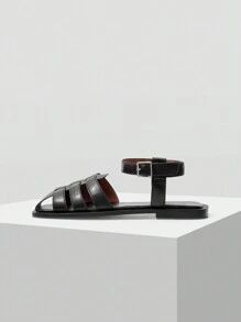 MOTF PREMIUM 舒适女士平底凉鞋，适合日常穿着、度假鞋、夏季万圣节圣诞节秋季、春季鞋 - 黑色 - 查看 2