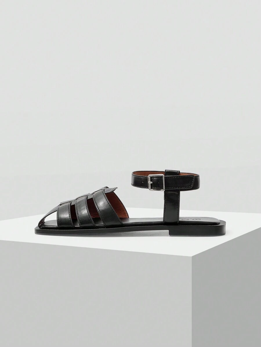 MOTF PREMIUM 舒适女士平底凉鞋，适合日常穿着、度假鞋、夏季万圣节圣诞节秋季、春季鞋 - 黑色 - 查看 2