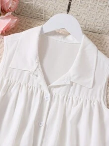 Teen Girl Sweet Style Layered Ruffle Hem Shirt & Seam Front Flare Leg Pants Two-Piece Outfit - Multicolor - View 5