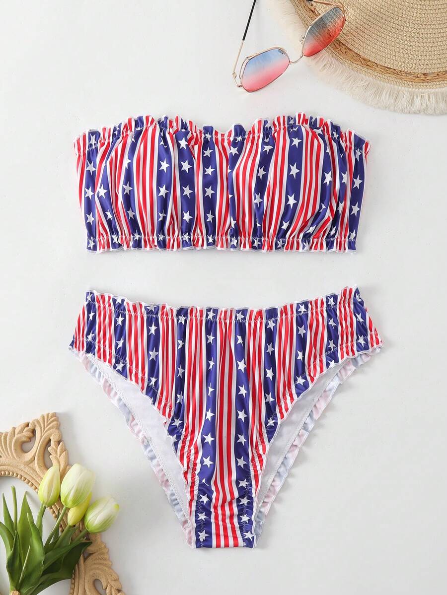 SHEIN Swim 女款時尚夏季沙灘度假比基尼套裝