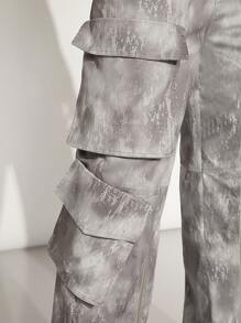 Hauture Pantalon Ample Imprimé Cargo À Jambe Large Avec Ourlet À Fermeture Éclair - Multicolore - Voir 6