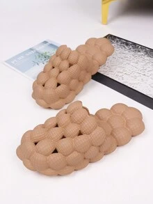 pueenb Cầu trượt bể bơi bong bóng Unisex, Dép chơi gôn chống trượt Spa Massage, Dép mềm vải thiều vui nhộn đi biển - màu nâu - Xem 5