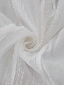 SHEIN LUNE Damskie, wiosenno-letnie, eleganckie, jednolite, przezroczyste spodnie z szerokimi nogawkami - Biały - Zobacz 6