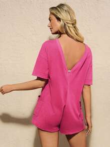 VARSITIE Sports Summer Camping Basic Pockets With JUMPSUIT - Pink - View 2