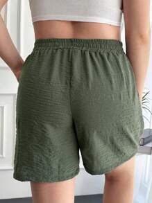 RueChic Shorts unicolor con bolsillo oblicuo