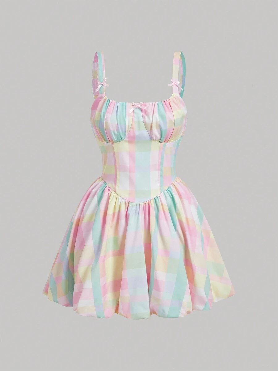 SHEIN MOD Đầm Cami kẻ sọc phong cách công chúa ngọt ngào thời trang cho nữ - Nhiều màu - Xem 1