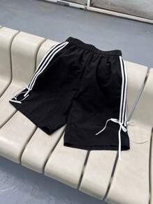 DAZY Mujeres, pantalones cortos a rayas con lazo de moda para ocasiones informales en verano
