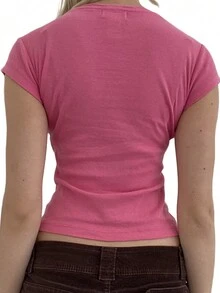 Áo in họa tiết cổ điển - Màu Hồng Tươi - Xem 2