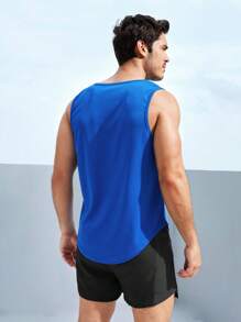 Manfinity Sport Corelite Boyfriend Style Men Casual Loose Sports Tank Top With Letter Print Workout Tops