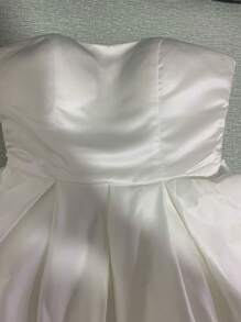 Vestido de novia corto con encaje en la espalda y cierre de cordones, vestido de novia para playa, vestido de princesa para fiesta de boda, vestido de tope tubo para graduación con bolsillos