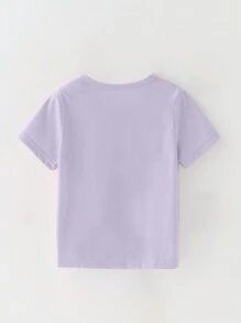 Young Girls Casual Mother And Daughter Back Print Short Sleeve Summer T-Shirt Mommy And Me Matching Outfits (2 Pieces Are Sold Separately) - Mauve Purple - View 2