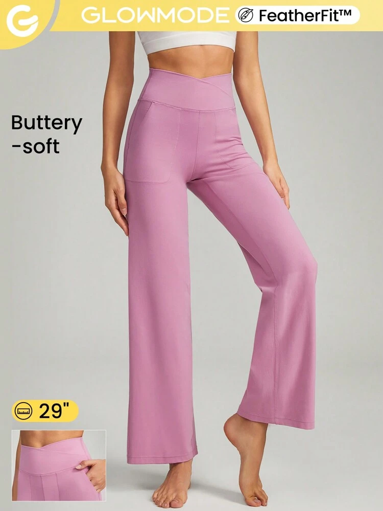 29" FeatherFit™ Crossover Wide Leg Pocket Pants Daily Casual Fall