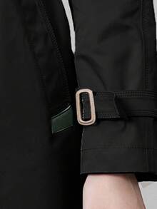 MIEGOFCE Double Button Belted Trench Coat - Black - View 7