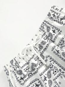 Manfinity Chillmode Loose-Fit Men's Paisley Print Drawstring Waist Shorts