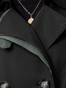 MIEGOFCE Double Button Belted Trench Coat - Black - View 8